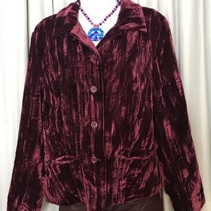 - COLDWATER CREEK MAROON VELVET JACKET SIZE …